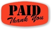 Little Grabber Label.  Printed "Paid, Thank You"