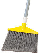 Rubbermaid® Commercial Angled Large Broom, Poly Bristles, 48 7/8" Aluminum Handle, Silver/Gray