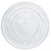 A Picture of product 106-404 SOLO® Cup Company No-Slot Plastic Cup Lids,  3.25-9oz Cups, Clear, 100/Sleeve, 25 Sleeves/Carton