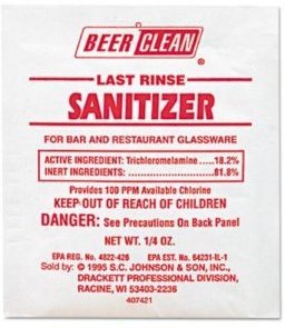 Diversey™ Beer Clean® Last Rinse Sanitizer, Powder, .25oz Packet, 100/Carton