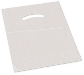 Super Gloss™ Handle Bag.  Die Cut Handle.  15" x 18" x 4".  White.