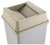 A Picture of product 965-110 Rubbermaid® Commercial Untouchable® Square Swing Top Lid, Plastic, 20 1/8 x 20 1/8 x 6 1/4, Beige