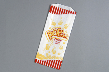 Popcorn Bag.  3-1/2" x 2" x 8".  1 lb. Capacity.  Stock Design.