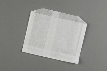 French Fry Bag.  Grease Resistant Paper.  5" x 1-1/2" x 4-1/2".  Plain (Unprinted).