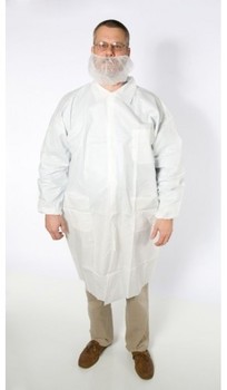 Breathable Micro Film Lab Coat. Large. Color White
