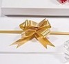 A Picture of product 964-019 SHAMROCK Flora Satin Bow. 5.5". Color Gold.