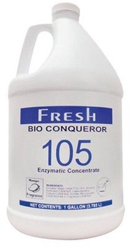 Bio Conqueror 105 Enzymatic Concentrate.  Cotton Blossom Fragrance.  1 Gallon Size, 4/Case