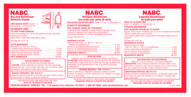Secondary Ready-to-Use Solution Labels.  Printed "NABC".