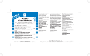 Secondary Ready-to-Use Solution Labels.  Printed "Clean on the Go® NABC Concentrate".