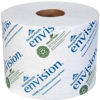 Envision® White 1-Ply High Capacity Standard Bathroom Tissue.  3.95" x 4.05".  48 Rolls/Case.  1,500 Sheets/Roll.