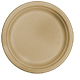 A Picture of product WCC-PLSCU9 World Centric Molded Fiber Plates. 9 in. Beige. 20 plates/sleeve, 50 sleeves/case.