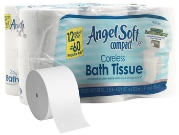 Georgia Pacific® Professional Angel Soft ps® Compact Coreless Premium Bathroom Tissue,  2-Ply, WE, 750 Sheets/Roll, 12 RL/CT