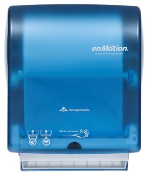 GP PRO (Georgia-Pacific) enMotion® Water-Resistant Automated Touchless Paper Towel Dispenser. 10 in. roll. Splash Blue.