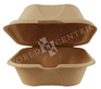 A Picture of product WCC-TOSCU15B Biodegradable, Compostable To-Go Container. 6" x 6" x 3". Plant Fiber, Burger Box. 50 Containers/Sleeve, 10 Sleeves/Case.