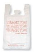 "Thank You" Handled T-Shirt Bag, 10 microns, 11.5" x 6" x 21", White Film, 975/Case.
