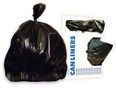 Can Liner.  17" x 17".  0.35 Mil.  Black Color.  Low Density.  4 Gallon Size.  Folded Pack.