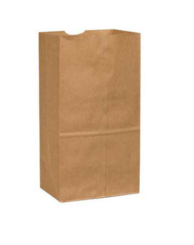 BAG GROCERY KRAFT 25# SQUAT. 8-1/4 X 6- 1/8 X 15-7/8 40# BASIS WEIGHT 100% RECYCLED REPLACES 310-211.