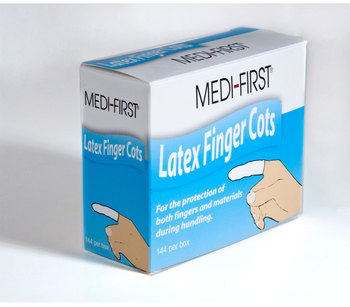 Blue Latex Finger Cots. Medium Size, Powder-Free.  144/Case.