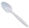 A Picture of product 191-952 Teaspoon. White. Medium Weight Polypropylene. Recyclable/disposable. 1000/cs. (406014)