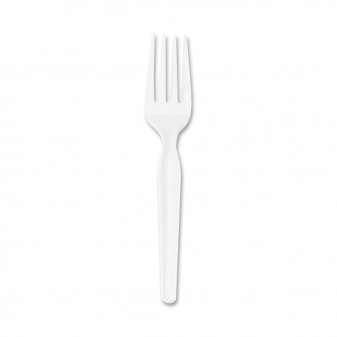 Legion™ Heavyweight Polystyrene Fork. White Color. 100 Forks/Box, 10 Boxes/Case.
