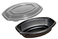 ClearView™ Micromax® Casserole Container.  16 oz. Size.  Black Base, Clear Fog Guard™ Lid Combo.