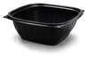 A Picture of product 969-724 PresentaBowls® Pro Square Polypropylene Bowls. 32 oz. Black. 63 bowls/sleeve, 4 sleeves/case.